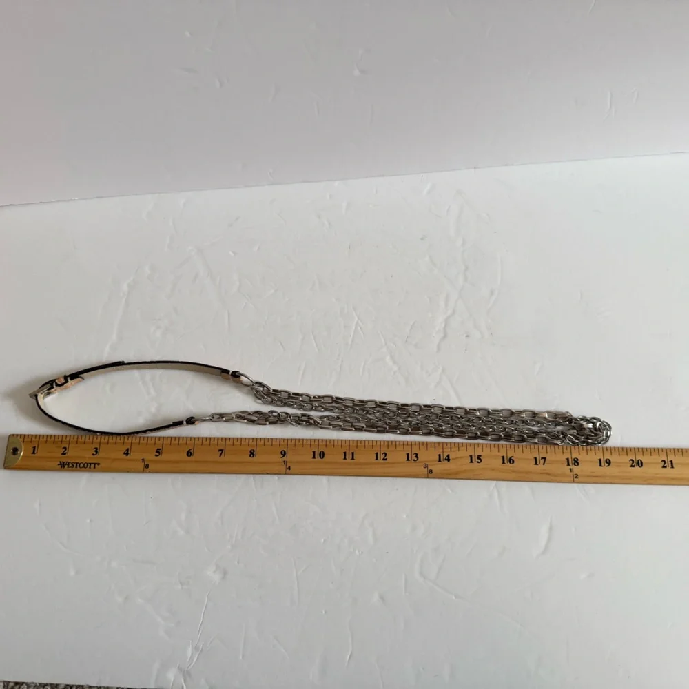 Elegant Tan and Silver Chain Belt